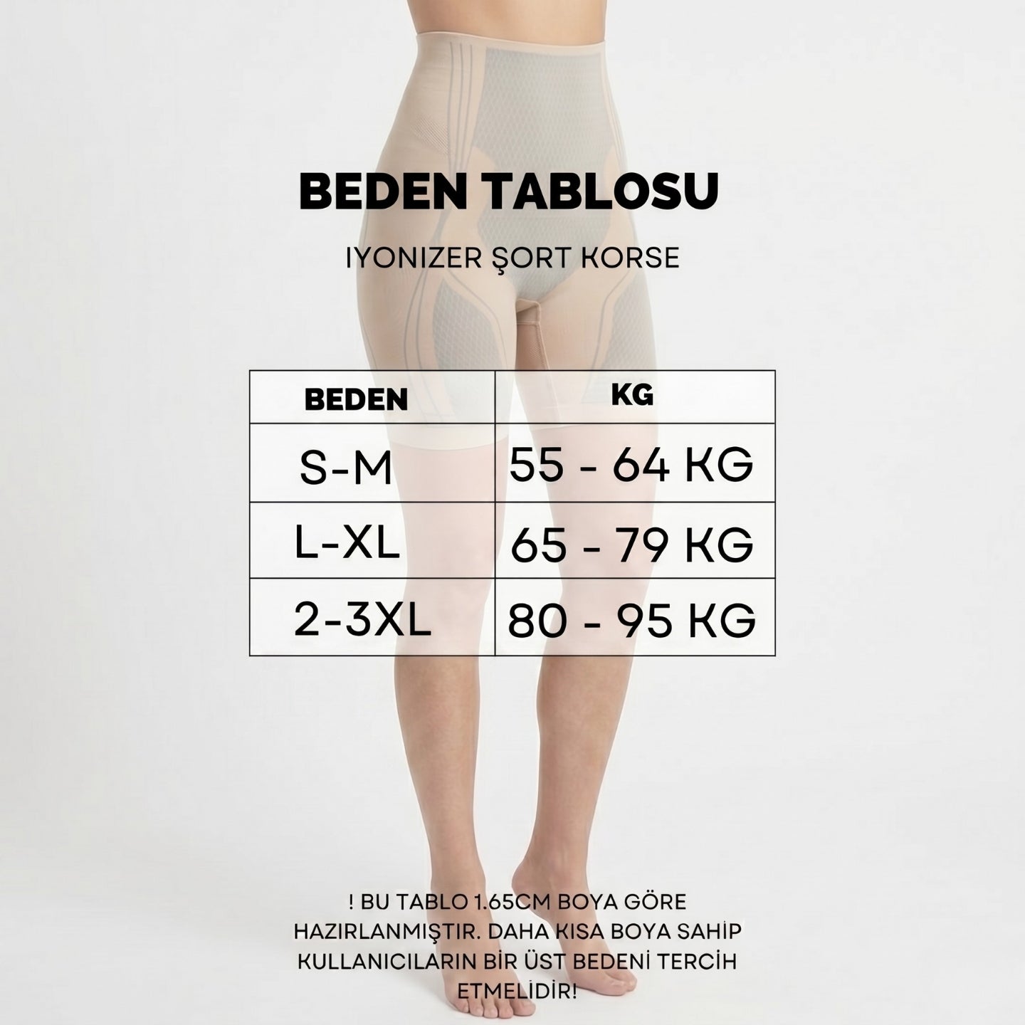 Kadın Toparlayıcı Yüksek Bel İyonizer Şort Korse
