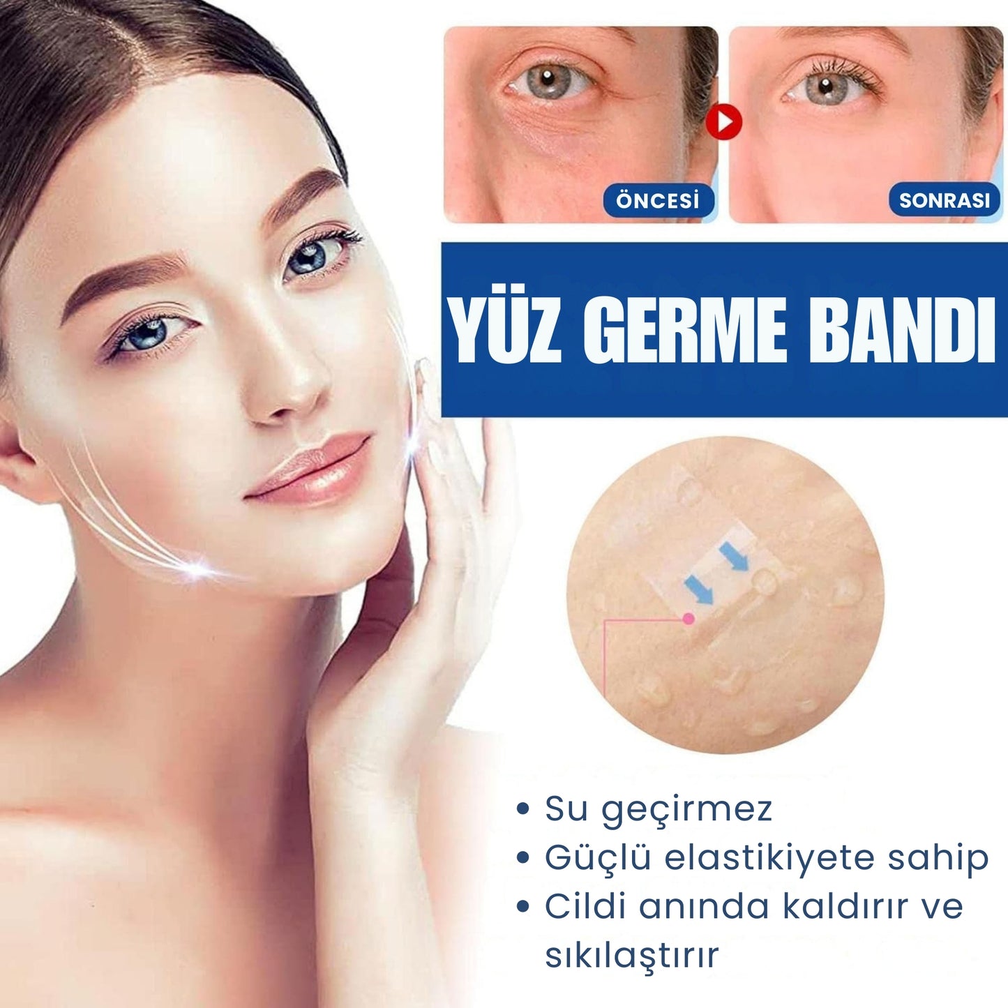 Viamark™ LIFTGENIC Görünmez Yüz ve Boyun Germe Bandı