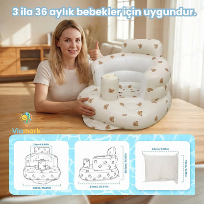 Viamark™ Devrilmez Bariyerli Sırt Destekli Şişme Bebek Oturma Koltuğu