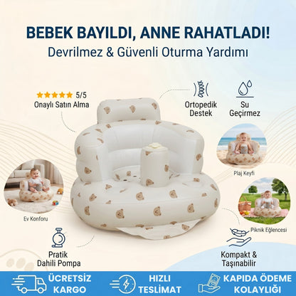 Viamark™ Devrilmez Bariyerli Sırt Destekli Şişme Bebek Oturma Koltuğu